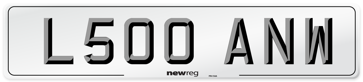 L500 ANW Number Plate from New Reg